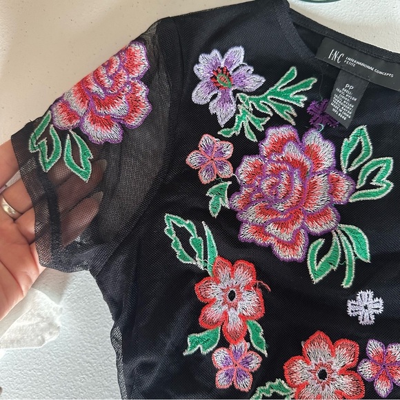 I.n.c. International Concepts Women Embroidered Mesh Top Colorful Size PP - Picture 5 of 10